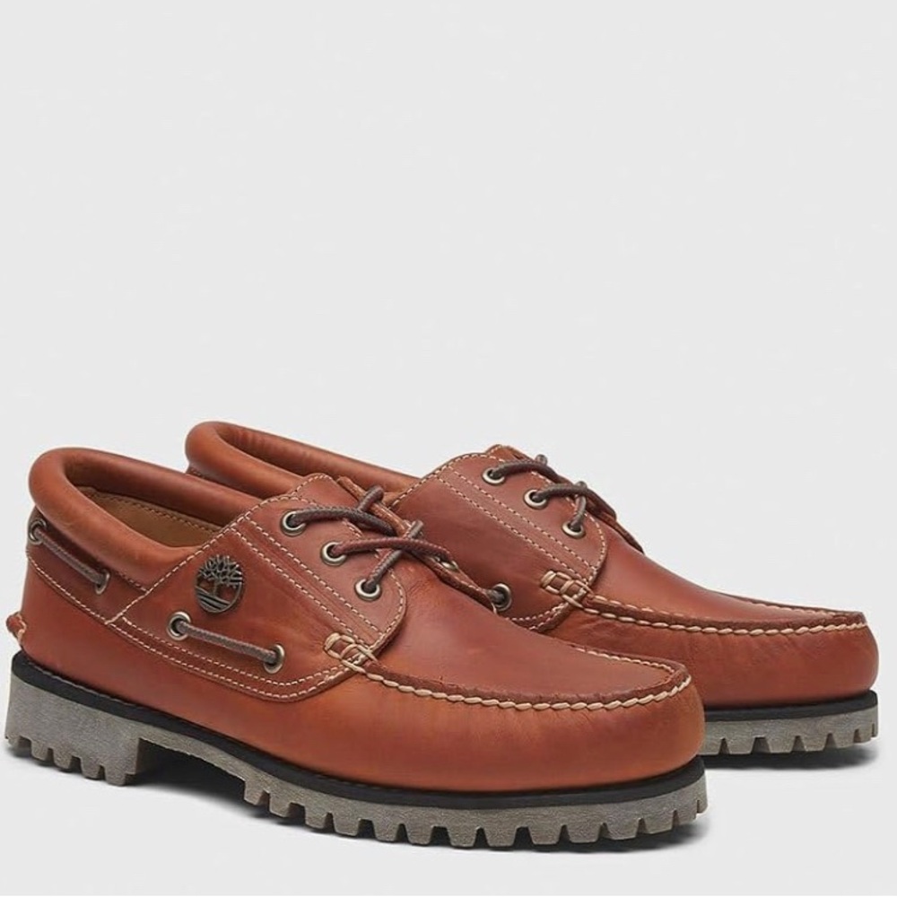 New Timberland Men's Tan Leather Boat Shoes Size 6